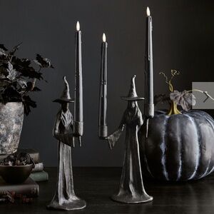 Pottery Barn Black Witch Candleholder Sold Out New In Box! 🦇